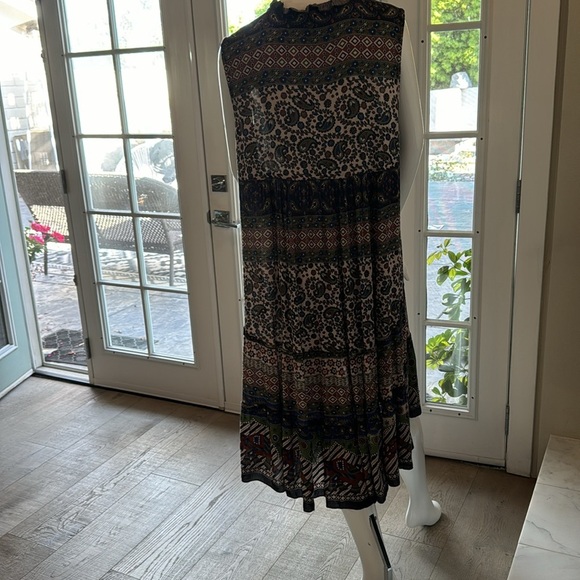 Tienda Ho 60’s Boho Multicolored Mixed Print Ruffled Flounced Vest OS - Picture 7 of 14